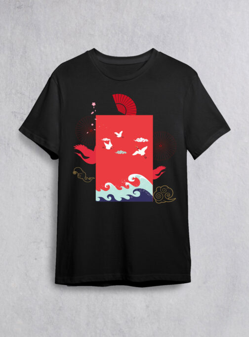 Ode To Japan Half Sleeve T-Shirt ODJ37 - Image 2