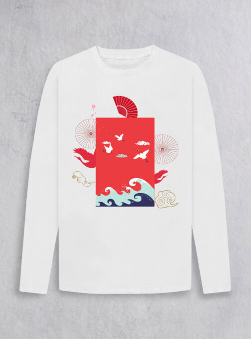 Ode To Japan Full Sleeve T-Shirt ODJ37 - Image 3